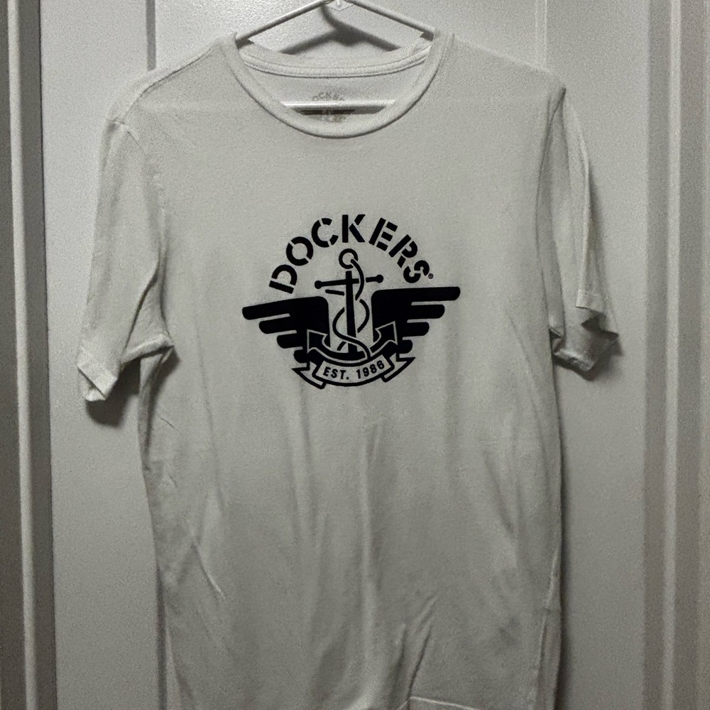 Dockers White Tee with Black Graphic